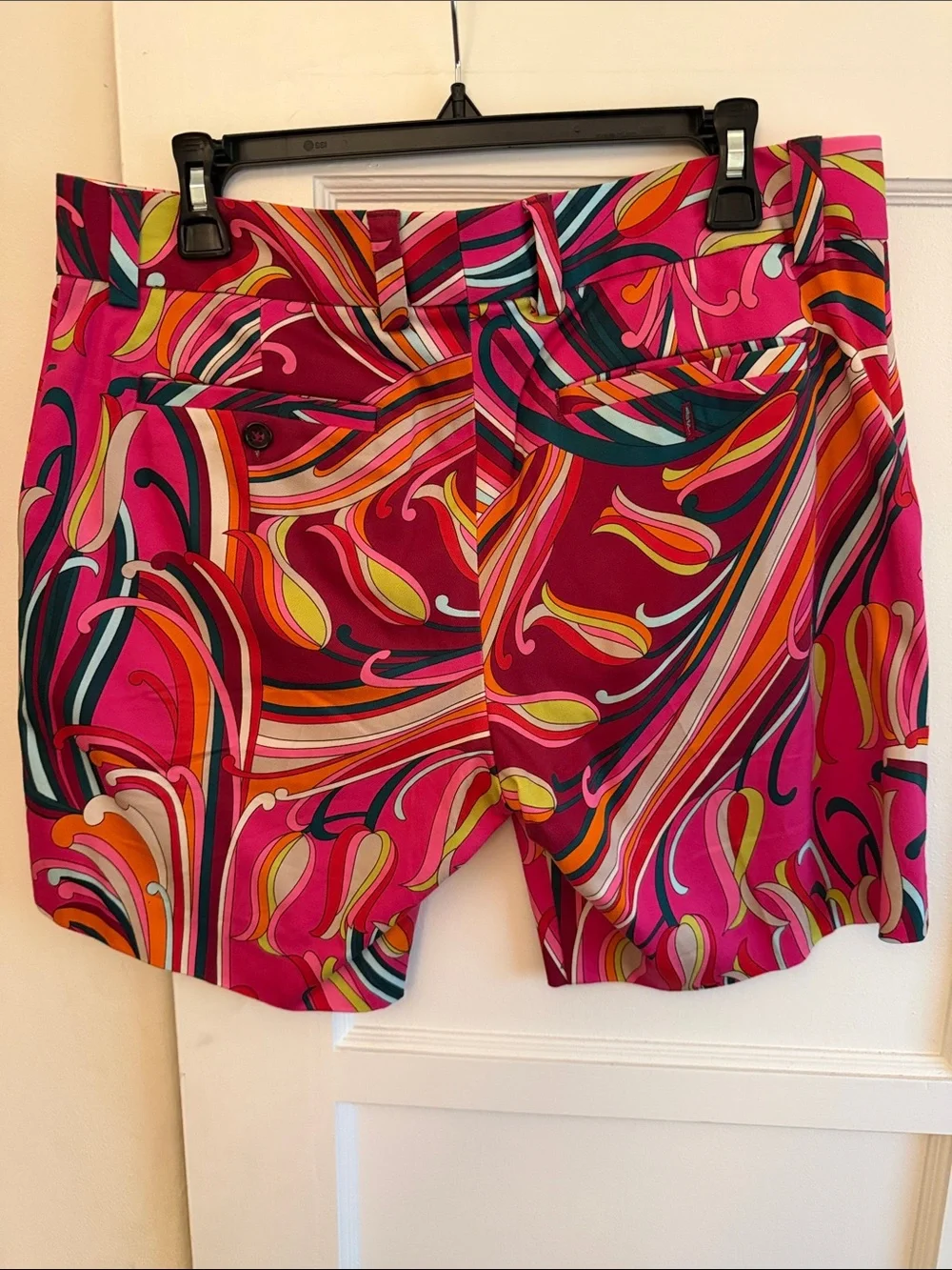 Men’s Pink Multi-Color Flat Front Shorts
